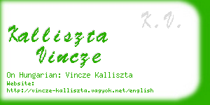 kalliszta vincze business card